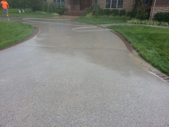 Stained and polished turn-around driveway