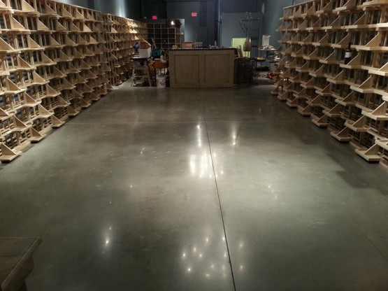 Polished concrete wine cellar, Buckhead
